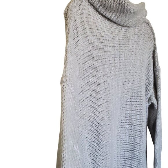 Super Soft and Warm Gray Turtleneck Sweater Tagless Reversible 1X - Picture 4 of 8